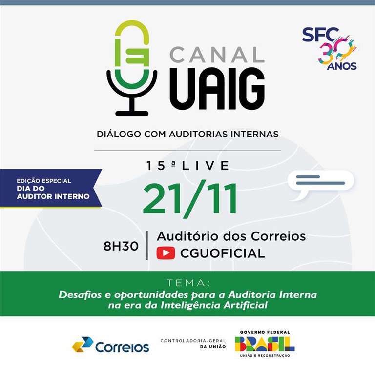 CGU promove 15º Canal UAIG - Edição especial do Dia do Auditor Interno