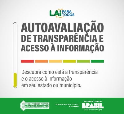 Autoavaliação consiste no preenchimento de um questionário que funciona como um guia prático, permitindo que os gestores compreendam sua situação atual e planejem ações para fortalecer a transparência e o acesso à informação