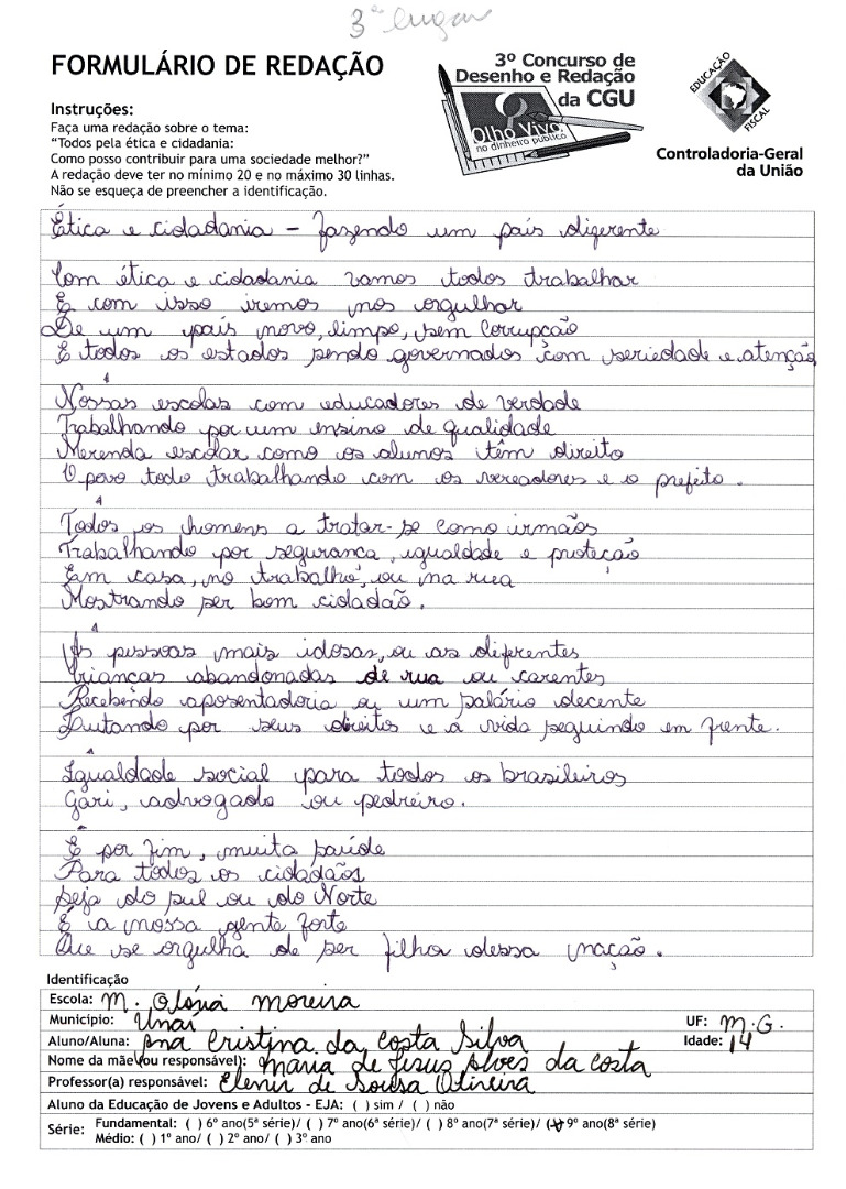 9°Ano Redação - MG