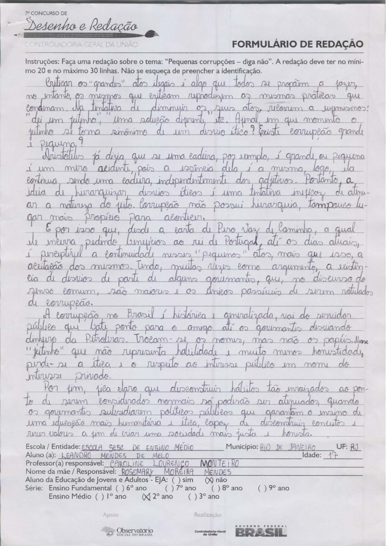 Leandro Mendes de Melo- Escola Sesc Ensino Médio