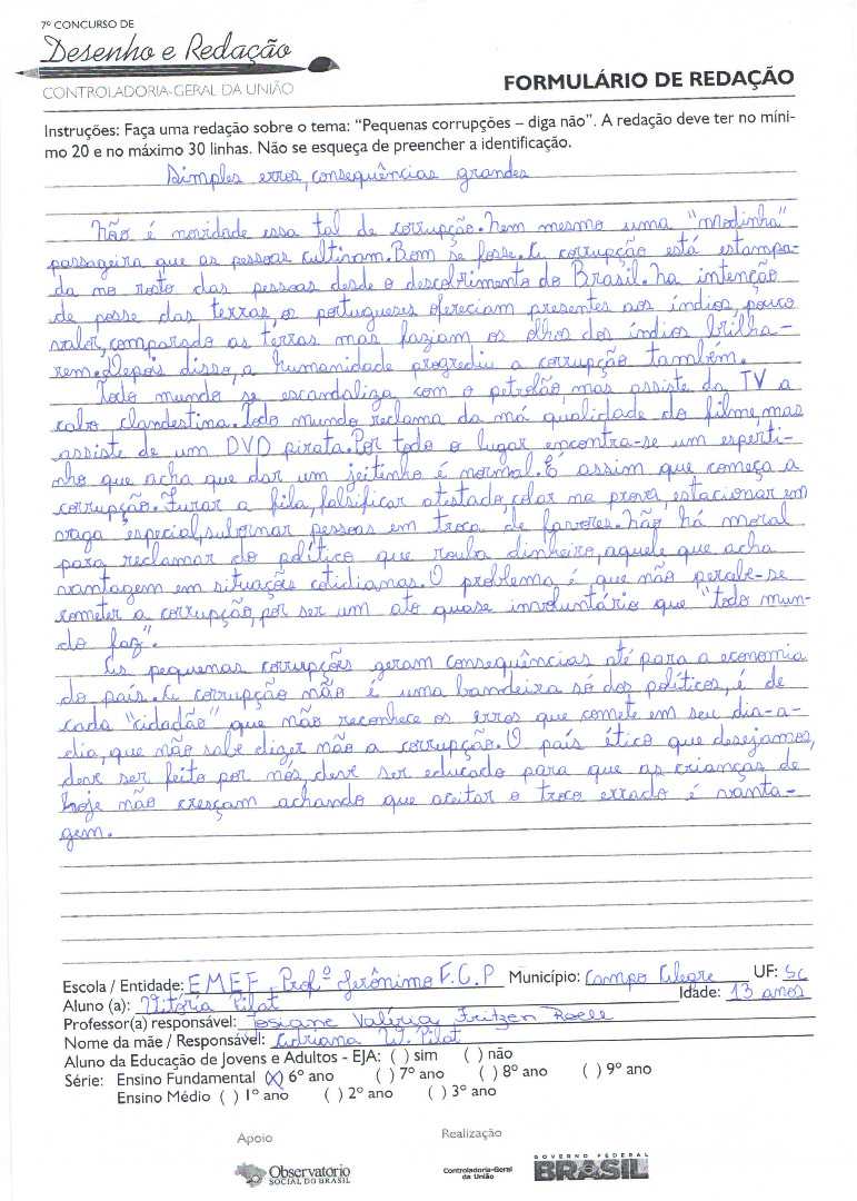 6°Ano Redação - SC 