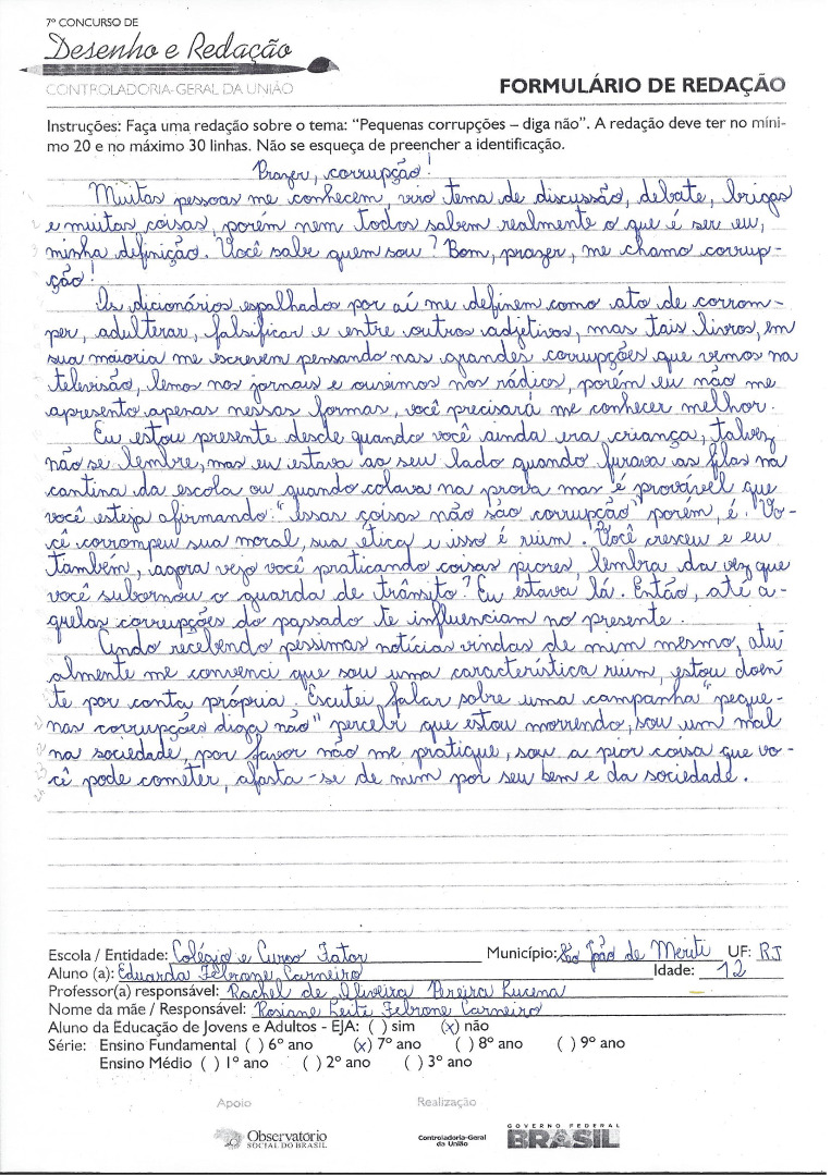 7°Ano Redação - RJ 