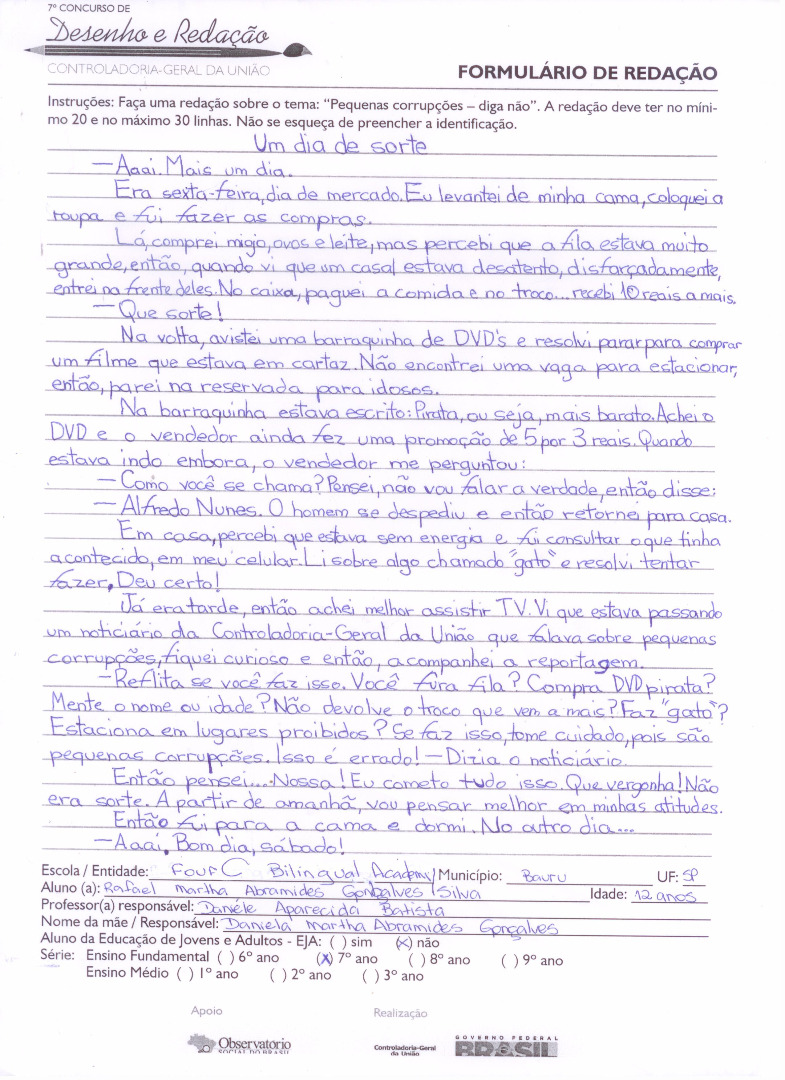 7°Ano Redação - SP 