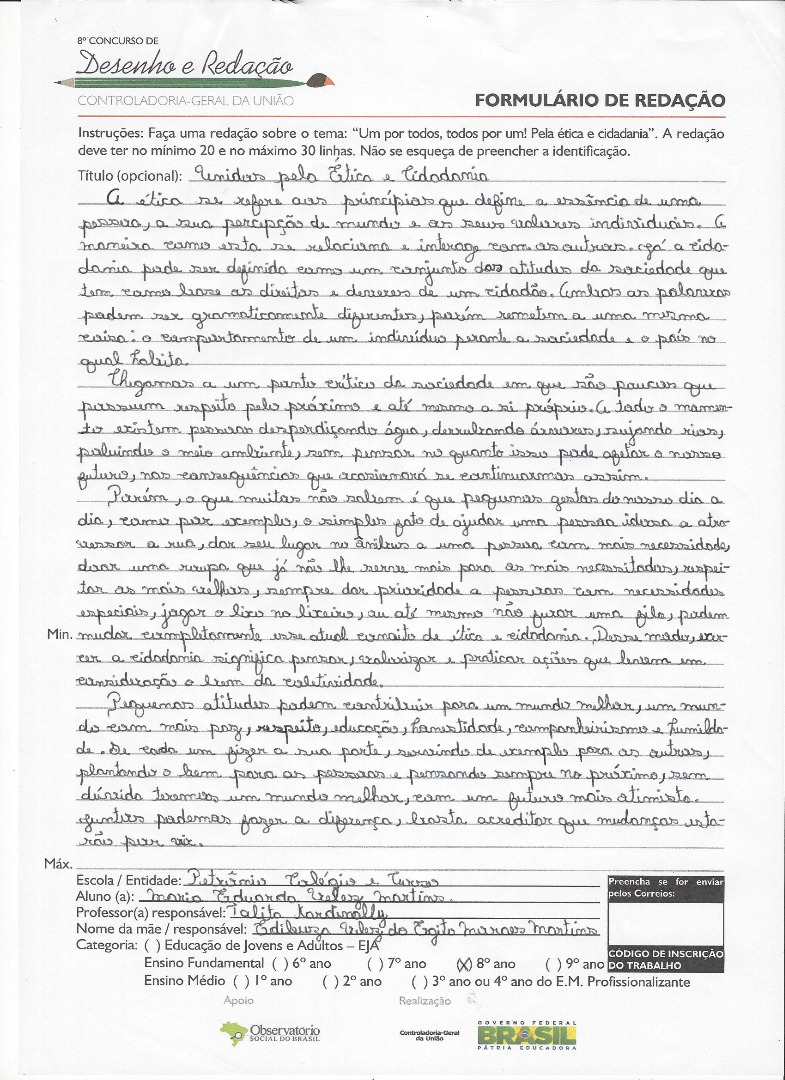 Maria Eduarda Velez Martins- Escola de 1°Grau Petrônio Figueiredo LTDA