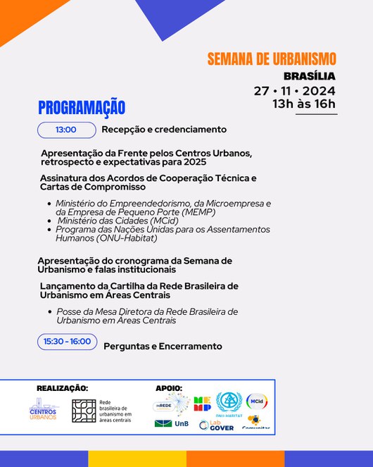 Programação Semana do Urbanismo