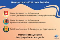 ANA abre inscrições para capacitação sobre Direito das Águas e segurança de barragens