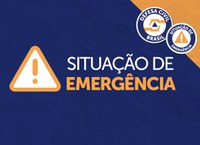 Defesa Civil Nacional reconhece a situação de emergência em mais cinco cidades do País