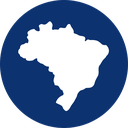 Fundo azul com mapa do brasil