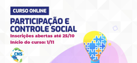 Curso online do CNS e CGU sobre Participação e Controle Social 2021 está com inscrições abertas