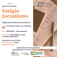 CTI oferece vaga de estágio em Jornalismo