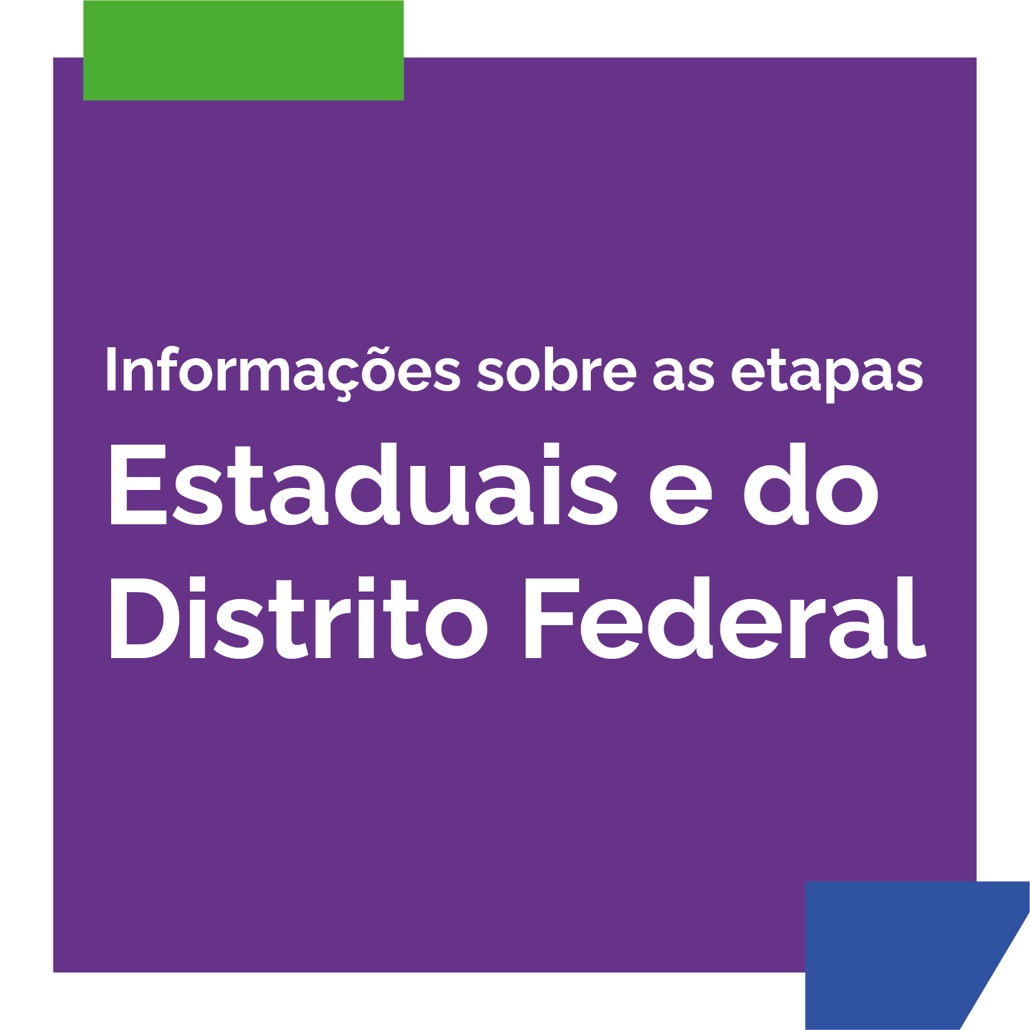 INFORMAÇÕES SOBRE AS ETAPAS ESTADUAIS E DO DISTRITO FEDERAL