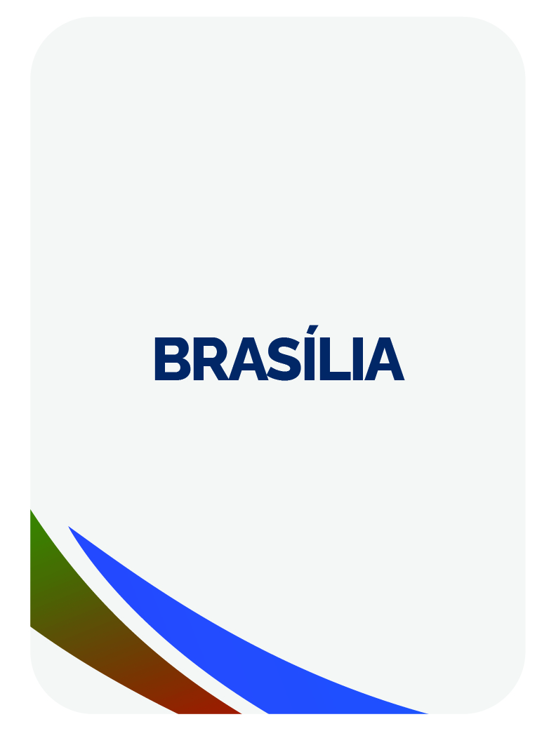 Banner com fundo branco. Texto; Brasília