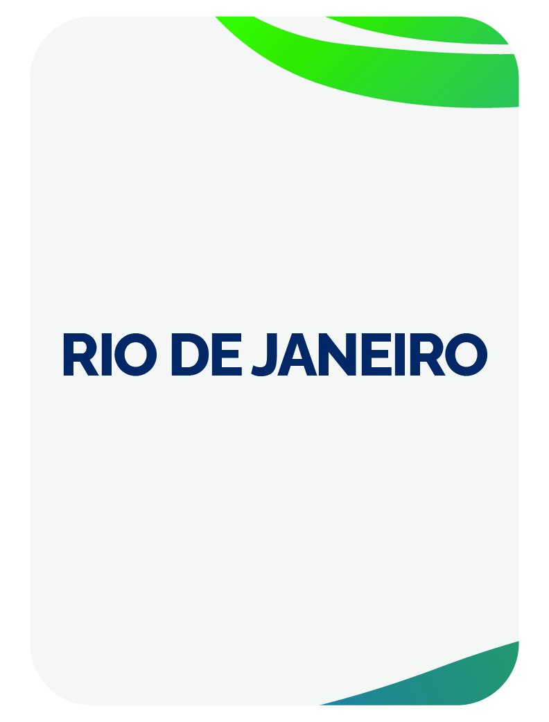 Banner com fundo branco. Texto: Rio de Janeiro