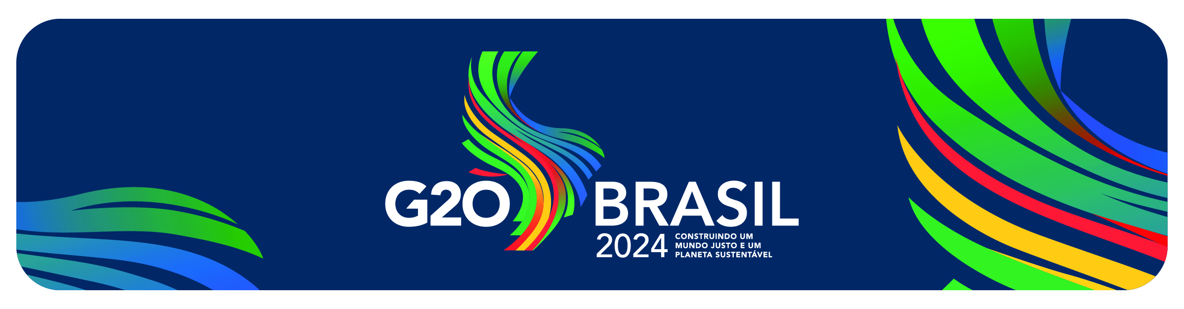 banner azul escuro com a logo do G20 Brasil