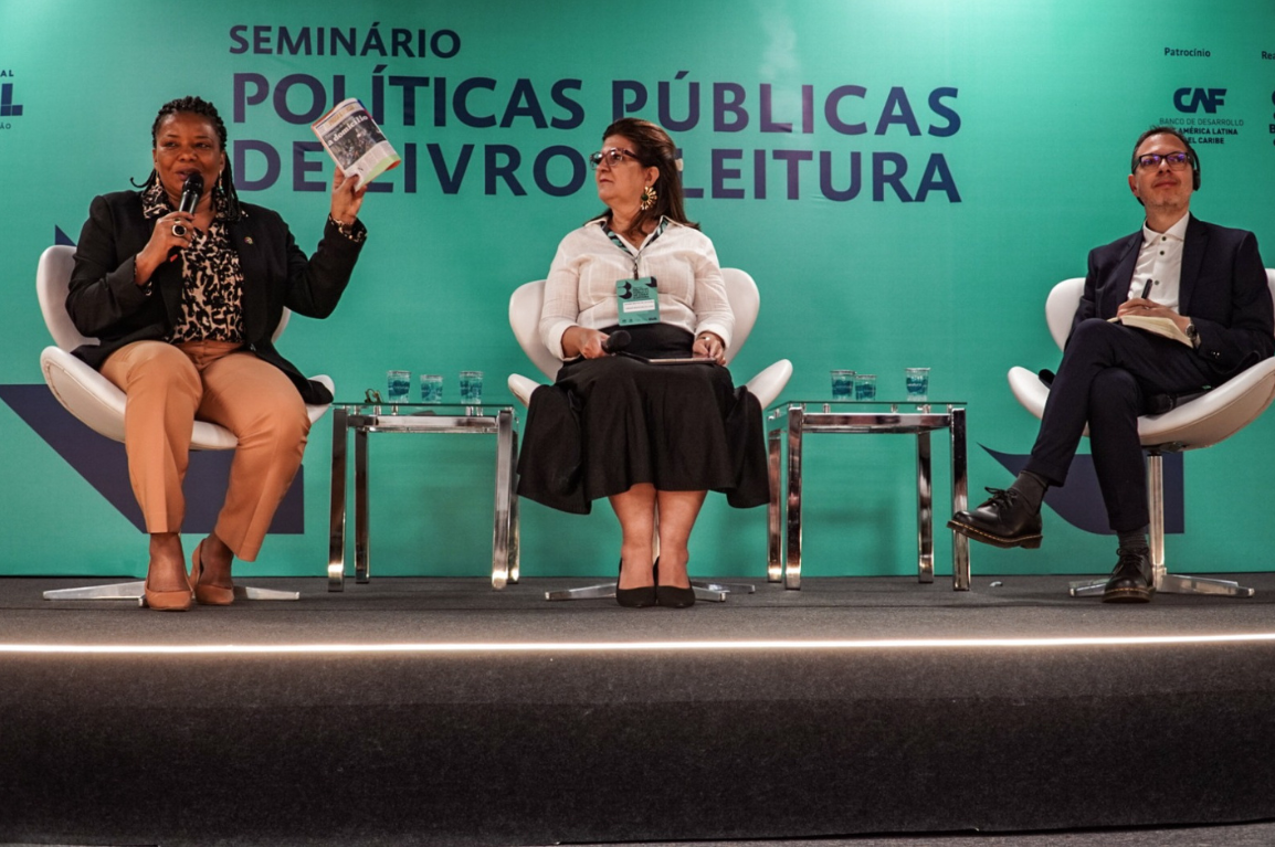 Margareth Menezes participou do Seminário Políticas Públicas de Livro e Leitura nesta quinta (5); evento antecede a 27ª Bienal do Livro de São Paulo