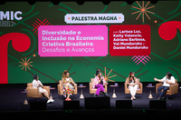 Vozes preta e indígena abrem a palestra magna no palco Amazônia Futurista do MICBR