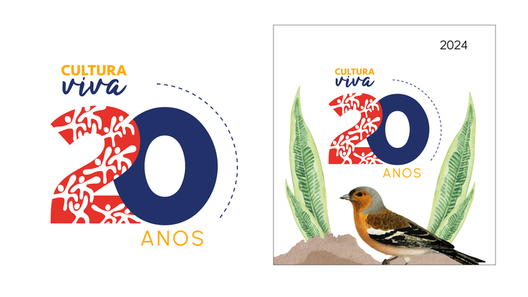 Identidade visual da campanha Cultura Viva 20 anos