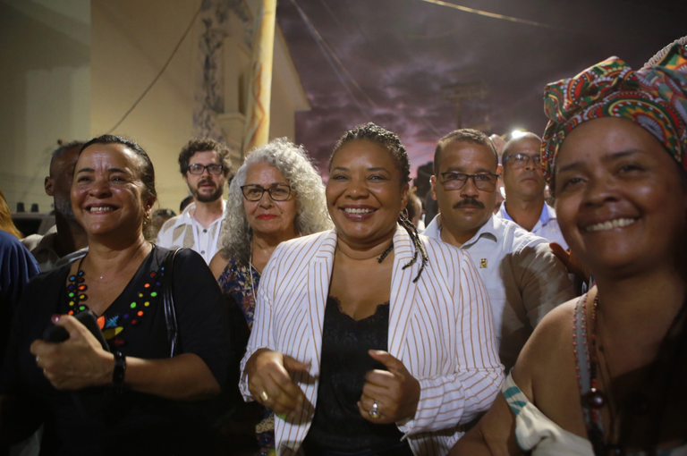 Ministra Margareth Menezes participou do ato celebrativo junto a ponteiros de cultura de todo o país