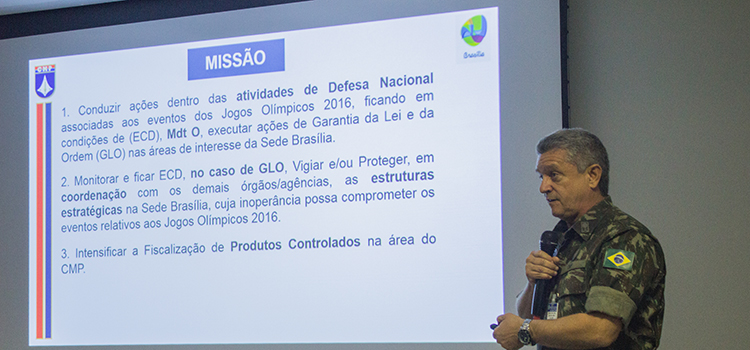 Na abertura, general Leme falou das ações especificas do Comando Militar do Planalto para a segurança dos Jogos em Brasília