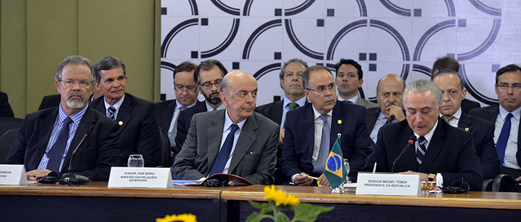 Neste encontro, Temer convidou ministros e vice-ministros de países do Cone Sul, como Argentina, Paraguai, Bolívia, Chile e Uruguai