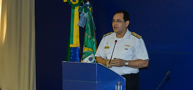 A palestra foi realizada pelo almirante Flávio Macedo Brasil