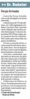 Carta ao Editor do Correio Braziliense sobre gastos com alimentação das Forças Armadas, publicada em 16 de fevereiro de 2021