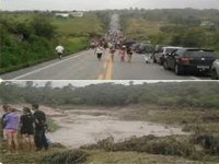 Atenção usuário: tráfego no km 111 da BR-104 na Paraíba está interrompido