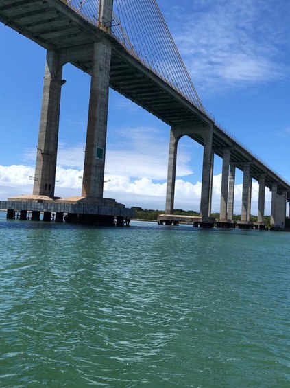 Obras visam construção dos dolfins de proteção dos pilares do vão navegável