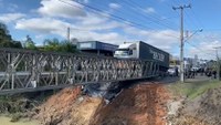 DNIT e Exército concluem instalação de ponte emergencial em segmento da BR-470/SC afetado pelas chuvas