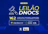 DNOCS realiza leilão virtual no dia 04 de abril