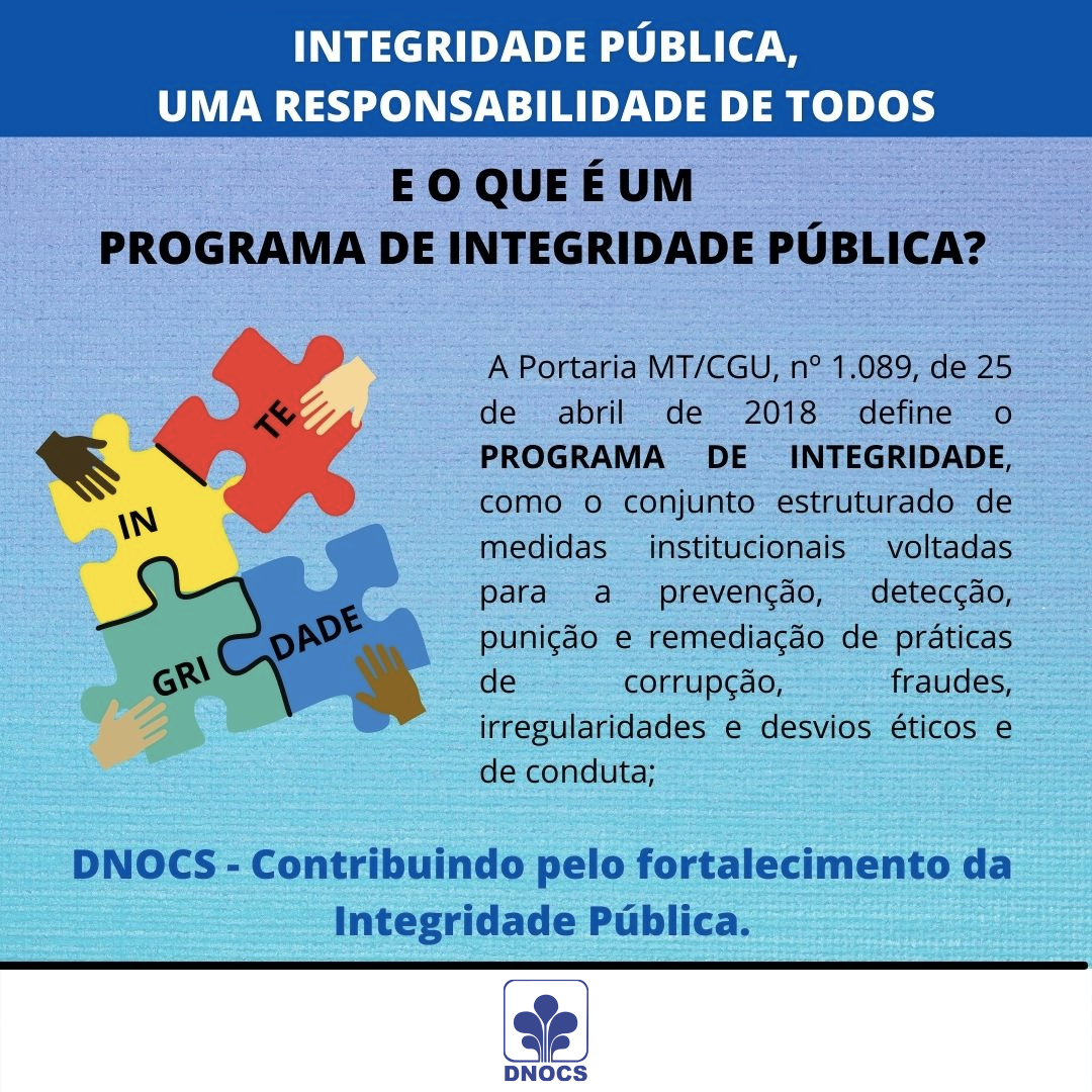 Definição De Programa De Integridade — Departamento Nacional De Obras ...