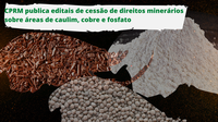 CPRM publica editais de cessão de direitos minerários sobre áreas de caulim, cobre e fosfato