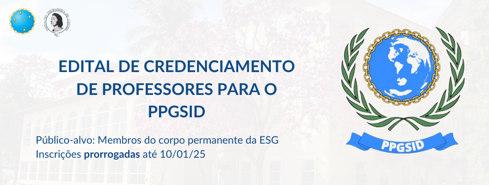 ESG abre inscrições para o credenciamento de professores no PPGSID