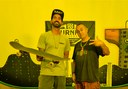 O skatista Bob Burnquist e o street artist Binho Ribeiro, no FUN ARTE (Divulgação)