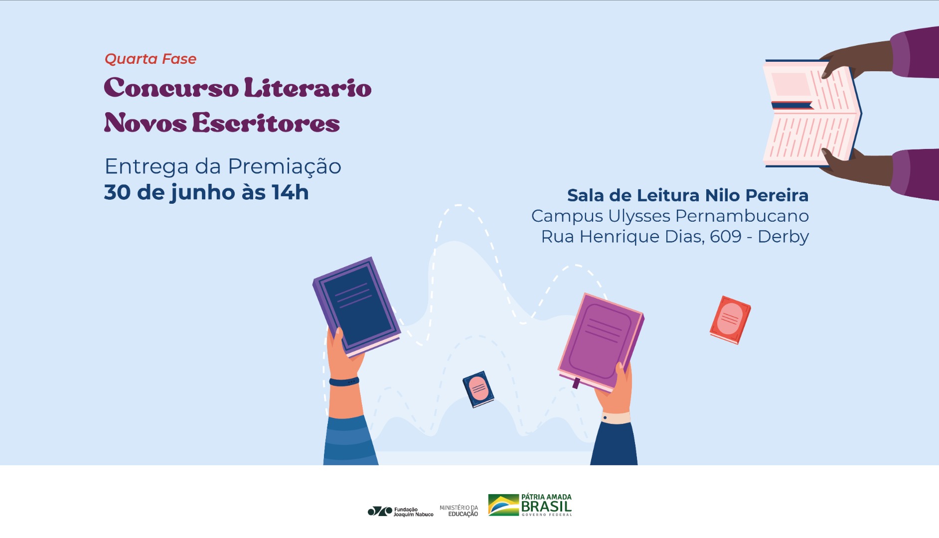 Resultado do Concurso Literário Novos Escritores é divulgado e premiação será realizada no dia 30 de junho