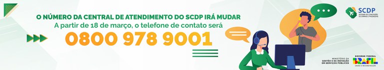 Novo número atendimento SCDP