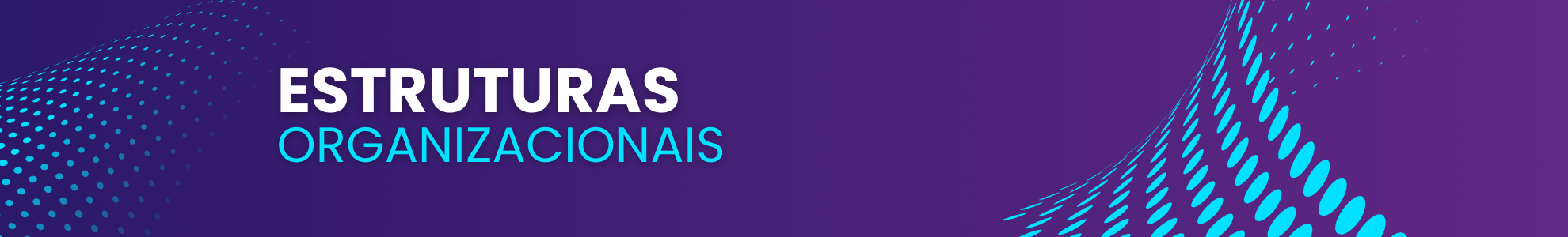 Banner roxo com o título estruturas organizacionais