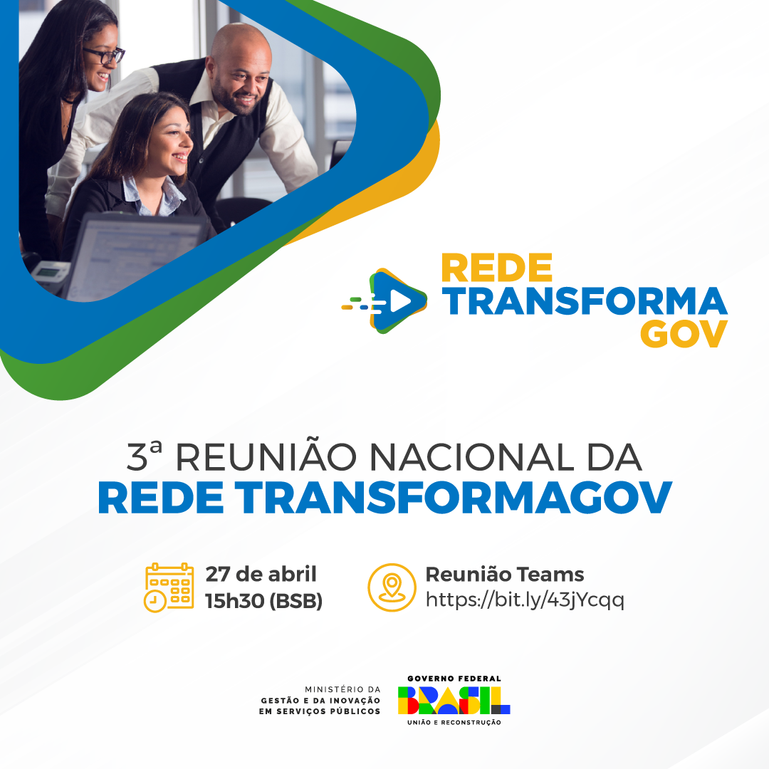 Card de divulgação da 3ª Reunião Nacional da Rede TransformaGov
