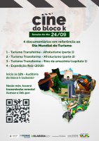 Dia Mundial do Turismo será tema da próxima edição do Cine Bloco K, com transmissão ao vivo pelo Teams