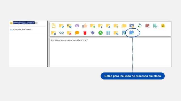 Figura 4 -Menu de ações disponíveis para o processo selecionado