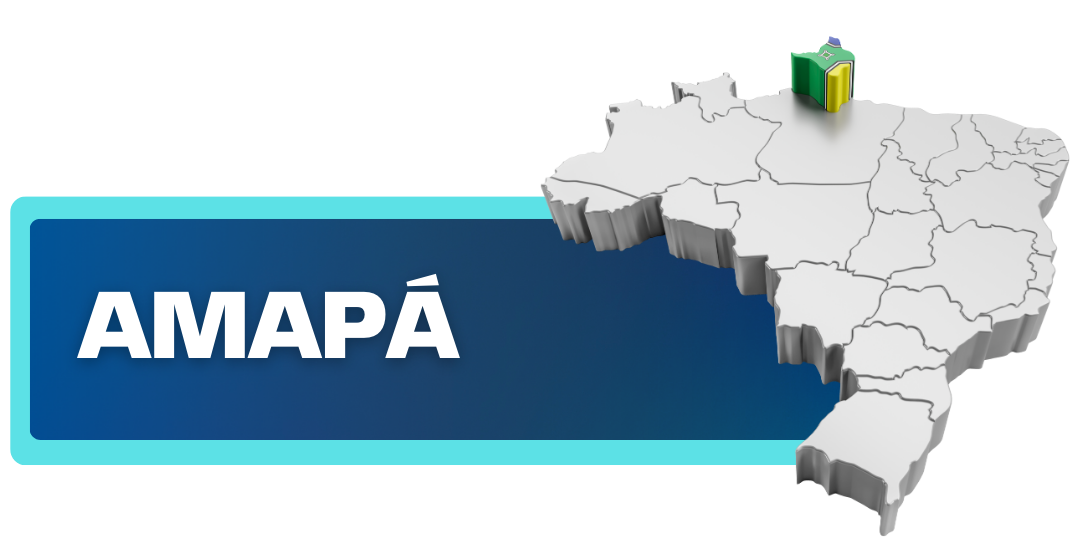 banner com mapa do Amapá e link para página com canal de atendimento aos municípios