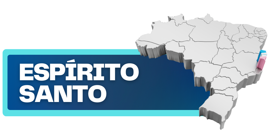 banner com mapa do Espírito Santo e link para página com canal de atendimento aos municípios