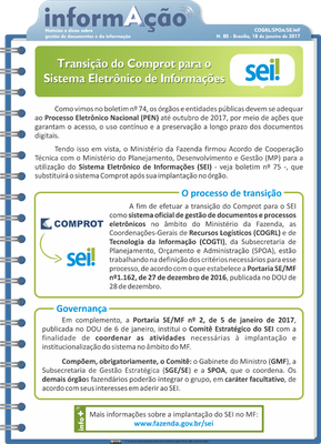 Boletim informação nº 80 - Transição do Comprot para o SEI