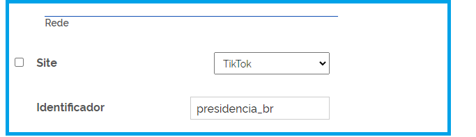 Tela de cadastro da Rede Social TikTok