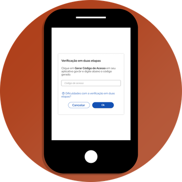 Solicitação do código ao acessar o aplicativo gov.br para gerar o código
