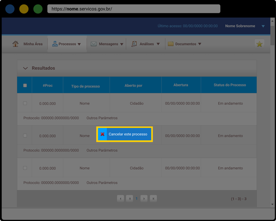 Cancelar Processo - 01