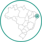 Imagem ilustrativa do mapa do Brasil com o estado de Pernambuco marcado