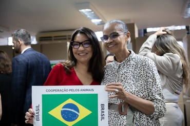 primeira-dama, Janja da Silva, e a ministra do Meio Ambiente e Mudança do Clima, Marina Silva