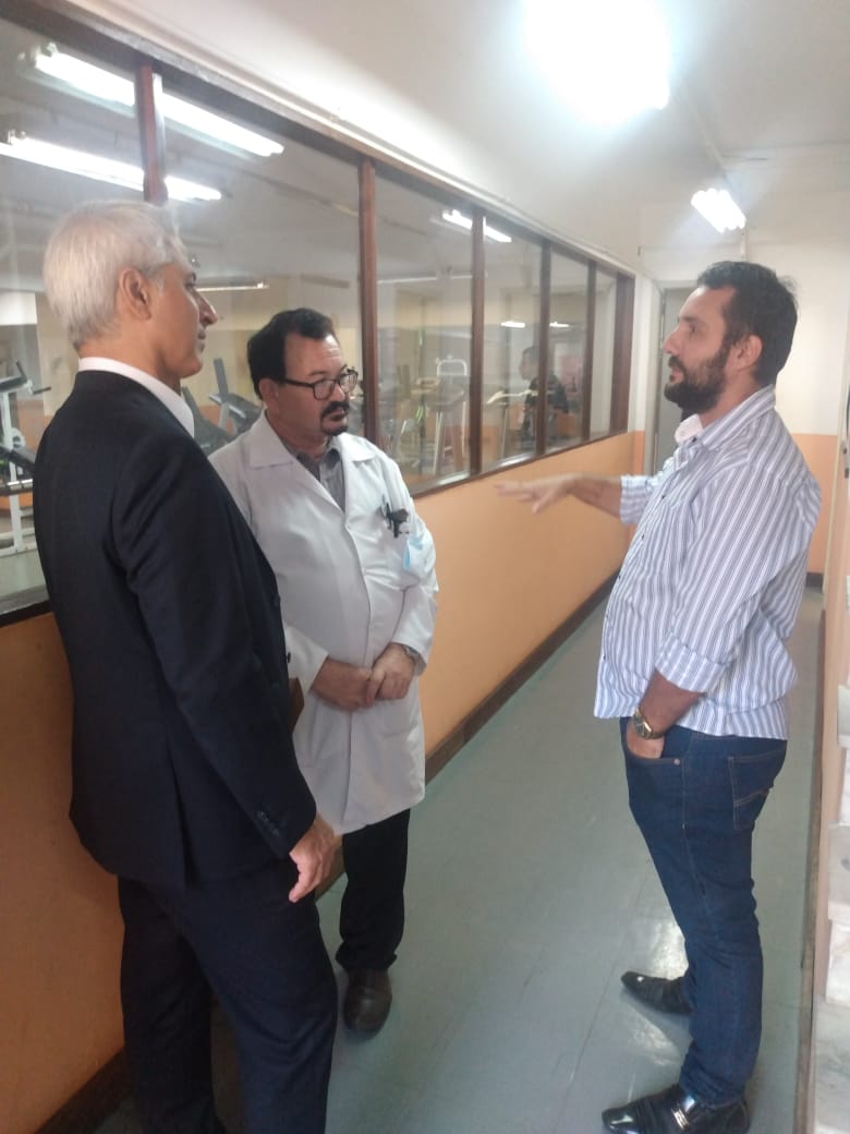 Visita ex-deputado Molon - na coordenação de educação física - com o diretor do DED Arlindo