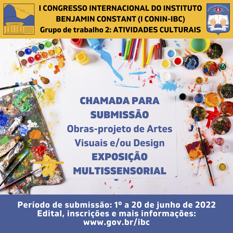 Cartaz da chamada para submissão de obras de arte para exposição no I CONIN_arte notícia